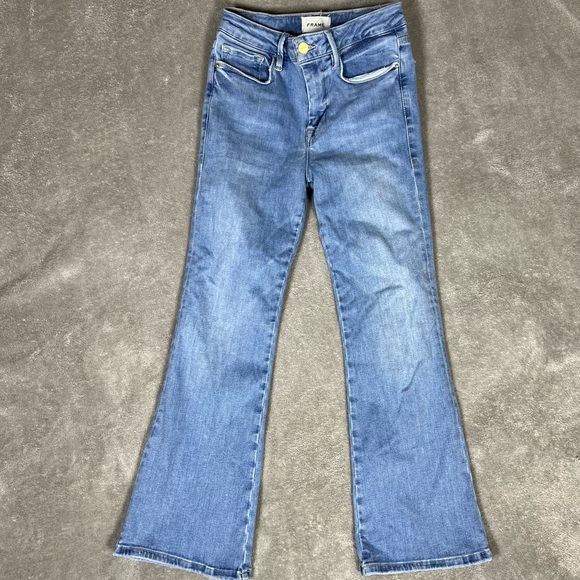 Frame Denim Womens 25-29 Le One Crop Mini Boot Mid Rise Stretchy Bootcut Denim - Picture 3 of 11